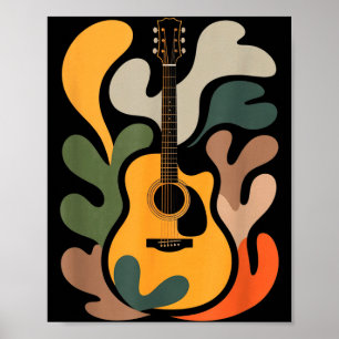 Minimale Gitarre Abstrakte Kunst Lustiger Musiklie Poster
