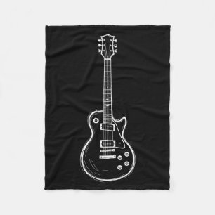 Minimale Gitarre Line Art Lustiger Musikliebhaber Fleecedecke