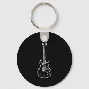 Minimale Gitarre Line Art Lustiger Musikliebhaber Schlüsselanhänger