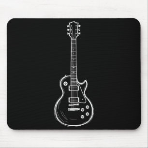 Minimale Gitarre Linienkunst Lustiger Musikliebhab Mousepad