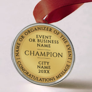 Minimale Gold-Champion-Medaillen-Erinnerung Ornament Aus Metall