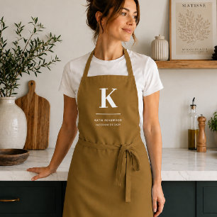 Minimale Gold Eleganz Raffinierte Luxus Monogramm Schürze