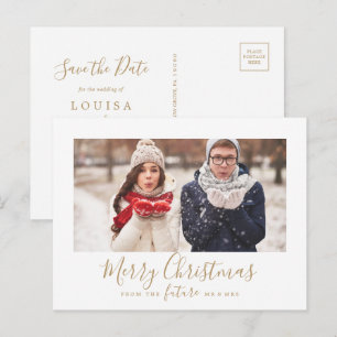 Minimale Gold Frohe Weihnachten Save-the-Date-Foto