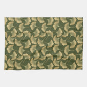Minimale Gold-Ginkgo-Muster Geschirrtuch (Horizontal)