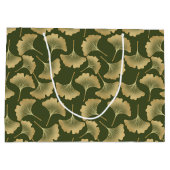 Minimale Gold-Ginkgo-Muster Große Geschenktüte (Rückseite)
