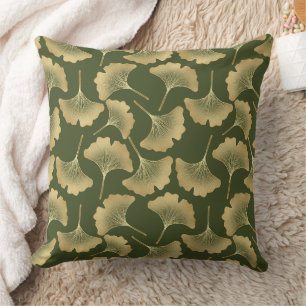 Minimale Gold-Ginkgo-Muster Kissen