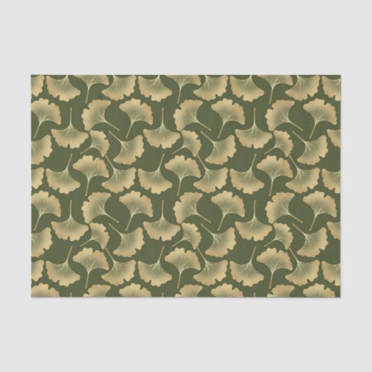 Minimale Gold-Ginkgo-Muster Seidenpapier (Vorderseite)