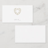 Minimale Gold-Imitate Glitzer Herzklopfen Platzkar Platzkarte (Vorne/Hinten)