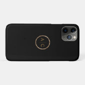 Minimale Gold-Monogramm auf SCHWARZ Case-Mate iPhone Hülle (Rückseite (Horizontal))