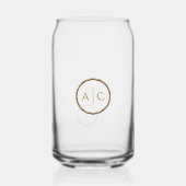 Minimale Gold-Monogramm auf SCHWARZ Dosenglas (Vorderseite)