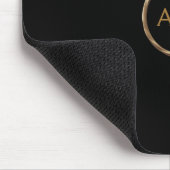 Minimale Gold-Monogramm auf SCHWARZ Mousepad (Ecke)
