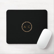 Minimale Gold-Monogramm auf SCHWARZ