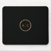 Minimale Gold-Monogramm auf SCHWARZ Mousepad (Vorne)