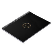 Minimale Gold-Monogramm auf SCHWARZ Notizblock (Linke Seite)