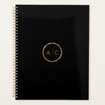 Minimale Gold-Monogramm auf SCHWARZ