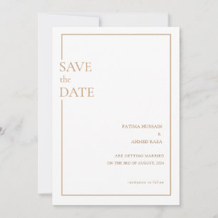Minimale Gold Schrift Muslimische Hochzeit Termin  Save The Date