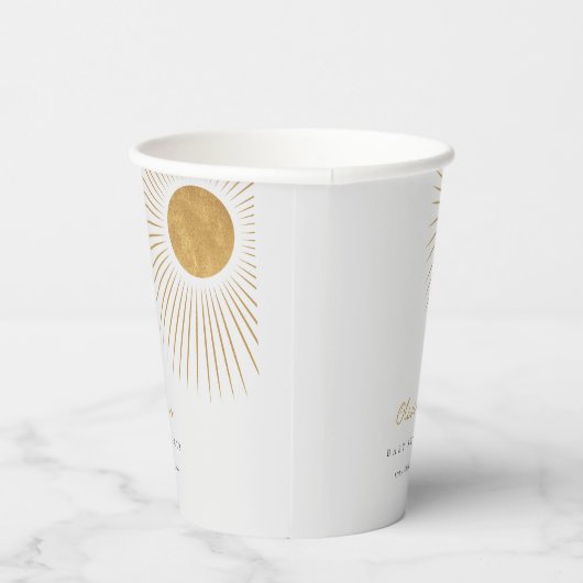 Minimale Gold Sunshine Baby Duschpapierkissen Pappbecher (Rechts)