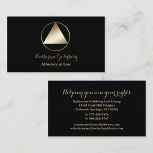 Minimale Gold- und Black-Anwaltskarte Visitenkarte