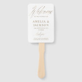 Minimale Gold- und White-Wedding Zeremonie Fächer (Vorderseite)