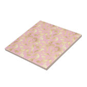 Minimale Goldblattmuster auf weichem rosa Hintergr Fliese (Seite)