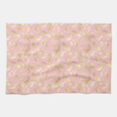 Minimale Goldblattmuster auf weichem rosa Hintergr Geschirrtuch (Horizontal)
