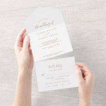 Minimale Goldene Hochzeit Alles in Einem Einladung