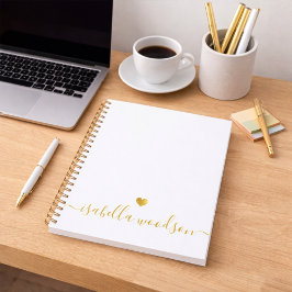 Minimale Goldherz-Schrift-Signatur-Name Notizblock