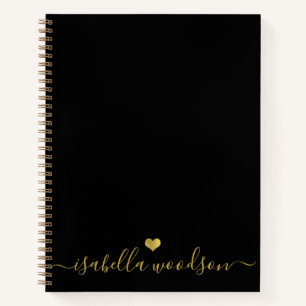 Minimale Goldherz-Schrift-Signatur Name Notizblock
