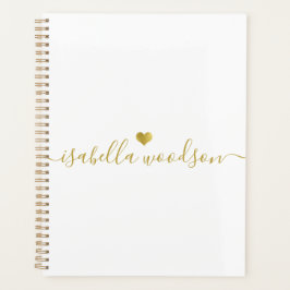 Minimale Goldherz-Schrift-Signatur-Name Planer