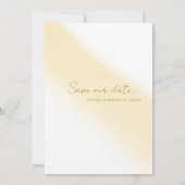 Minimale Goldkalligrafie Wasserfarbe Save the Date Einladung (Rückseite)