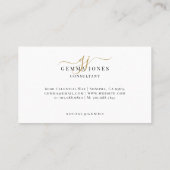 Minimale Goldschrift-Monogramm-Beraterin Visitenkarte (Rückseite)
