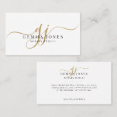 Minimale Goldschrift-Monogramm Notar Visitenkarte (Vorne/Hinten)