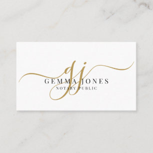Minimale Goldschrift-Monogramm Notar Visitenkarte