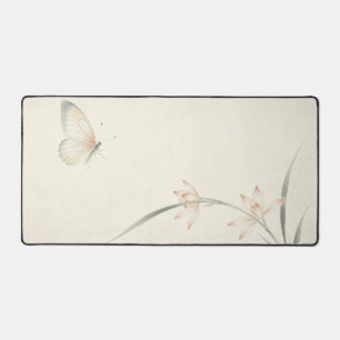 Minimale Gongbi-Orchideen-Schmetterling-Großschrei Schreibtischunterlage
