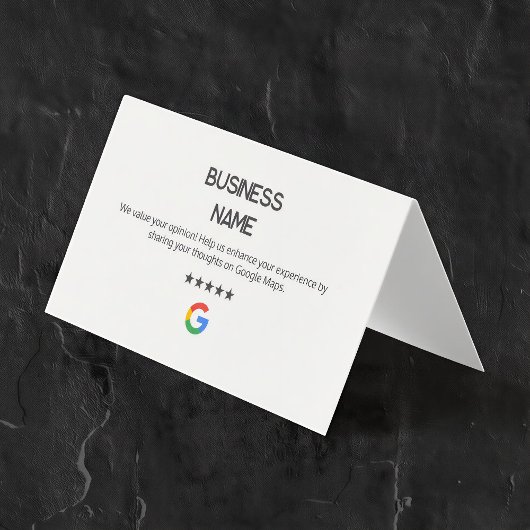 Minimale Google Review Cards Visitenkarten