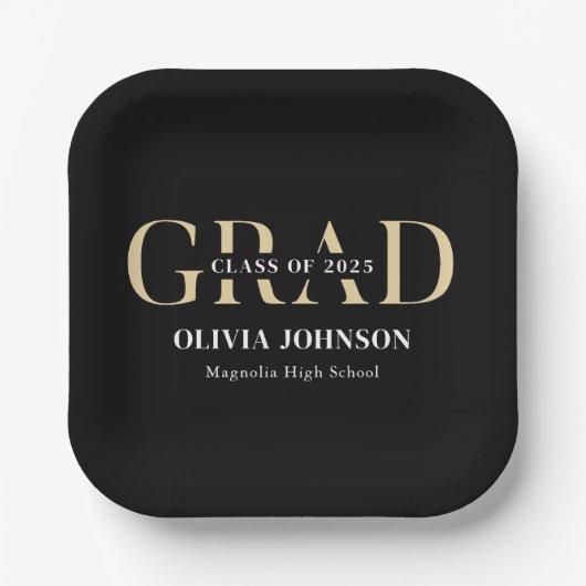 Minimale Graduierungspartei Pappteller (Vorderseite)