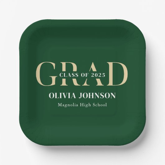 Minimale Graduierungspartei Pappteller (Vorderseite)