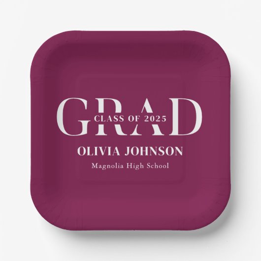 Minimale Graduierungspartei Pappteller (Vorderseite)