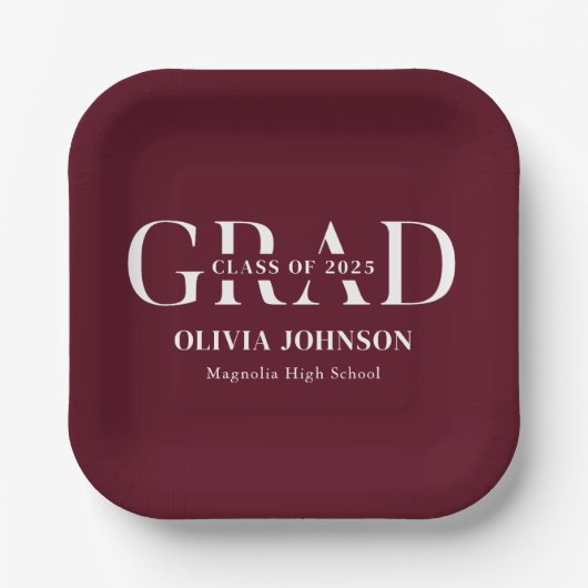 Minimale Graduierungspartei Pappteller (Vorderseite)