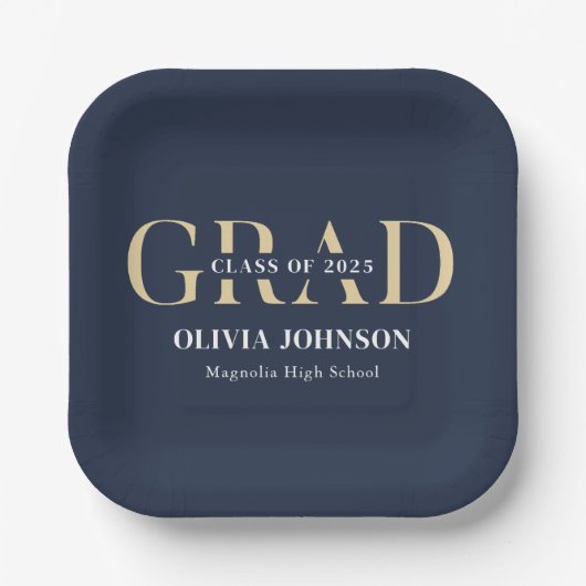 Minimale Graduierungspartei Pappteller (Vorderseite)