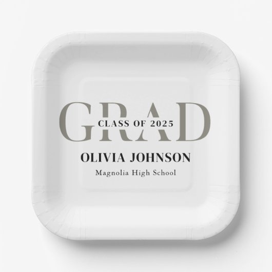 Minimale Graduierungspartei Pappteller (Vorderseite)