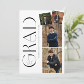 Minimale Graduierungsparty mit Foto Einladung (Stehend Vorderseite)