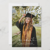 Minimale Graduierungsparty mit Foto Einladung (Vorderseite)