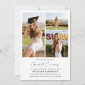 Minimale Graduierungsparty mit Foto Einladung (Rückseite)