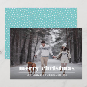 Minimale Grafik Aqua Weihnachten Foto Karte