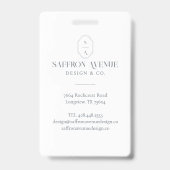 Minimale graue ID für Monogramm-Logo und Foto Ausweis (Rückseite)