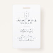 Minimale graue ID für Monogramm-Logo und Foto Ausweis (Rückseite)