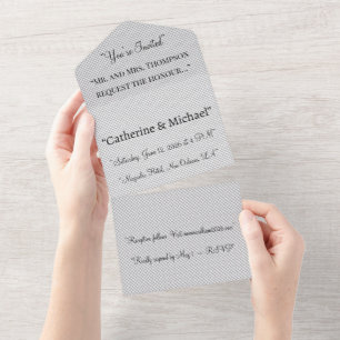 Minimale graue Punkte-Hochzeitseinladung All In One Einladung