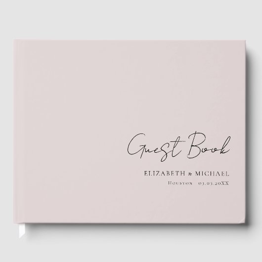 Minimale, graue Schreibschrift Gästebuch (Vorderseite)