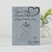 Minimale graue Valentinstag-Grußkarte | Karte (Stehend Vorderseite)